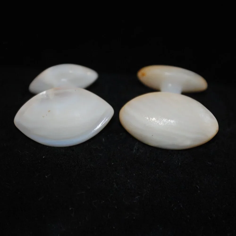 Antique Carved Mother of Pearl Shell Cufflinks